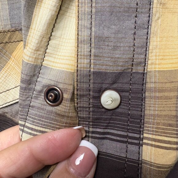 Carhartt Relaxed Fit Plaid Shirt Mens Size 2XL Brown Yellow Long Sleeve Fall - Picture 6 of 11